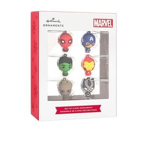 Hallmark Mini Christmas Ornaments (Marvel Super Heroes, Shatterproof), Set of 6